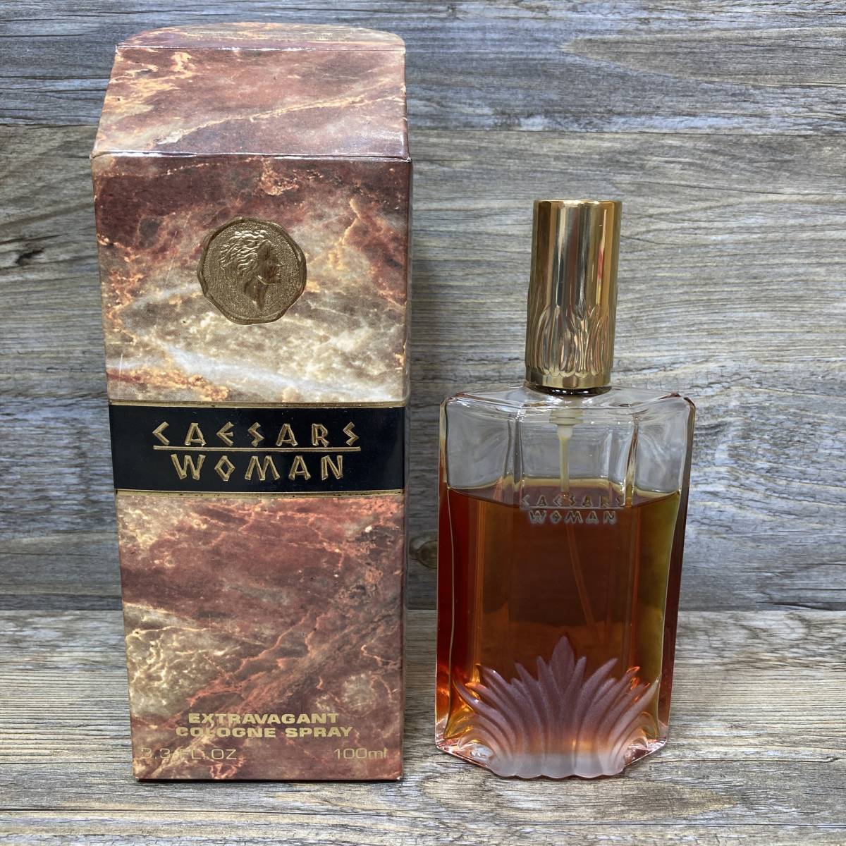 ■USED■CAESARS WOMAN 香水 EXTRAVAGANT COLOGNE SPRAY■100ml 3.3 FL.OZ 7割残 箱付き 現状渡し■_画像1