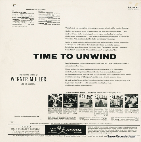 ウェルナー・ミューラー time to unwind DL8682_画像2