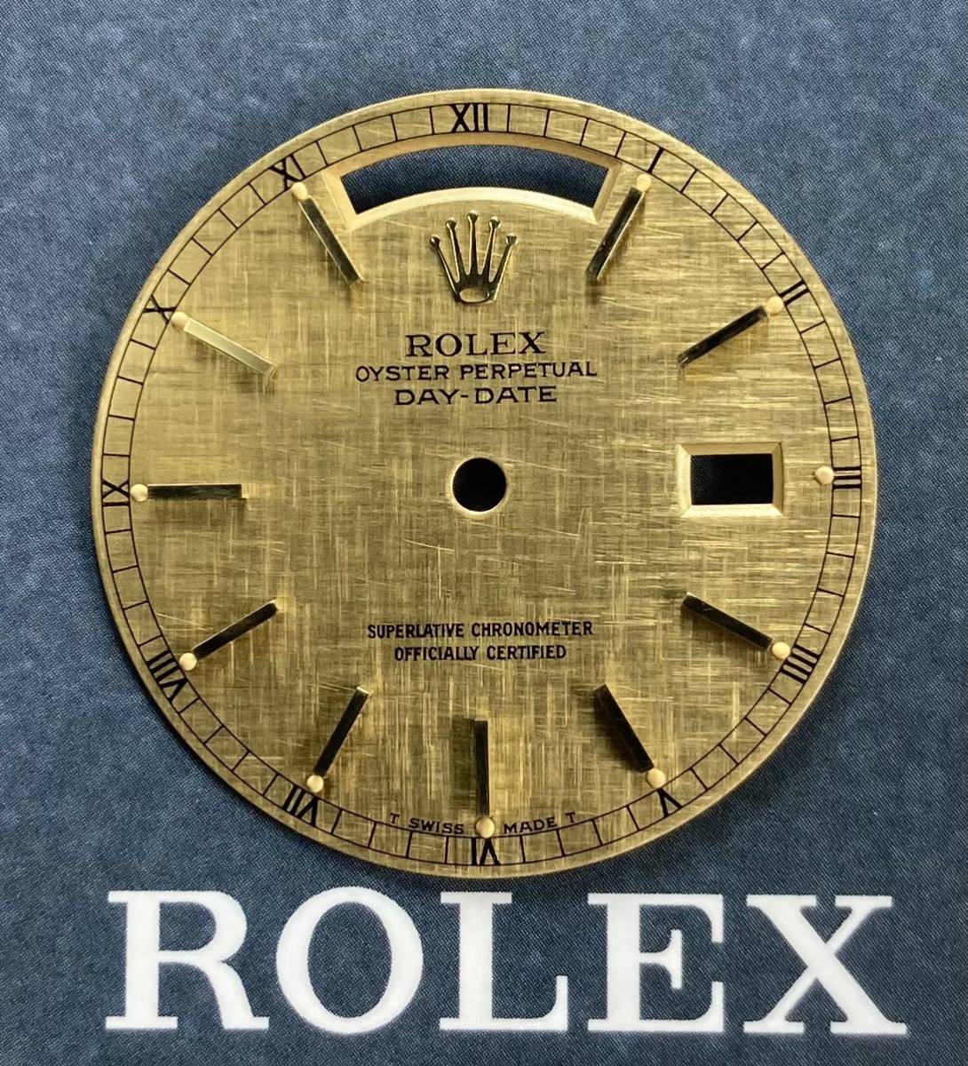 18038 18238 ロレックス デイデイト ゴールド 文字盤 ROLEX DAY-DATE gold dial 金無垢 cal.3055 3155 モザイク リネン ダイヤル linen