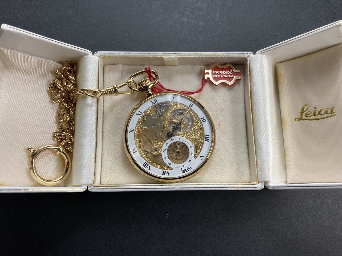 長期保管品 ライカLEICA懐中時計 70周年記念1983年 pocket watch カメラ camera アンティーク antique 動作確認の画像5