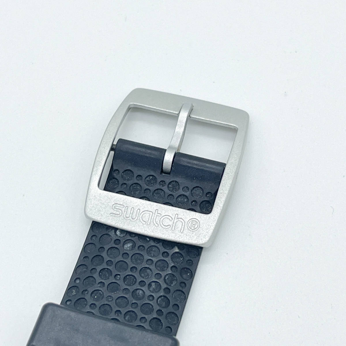 【1円スタート】稼働品 SWATCH スウォッチ IRONY アイロニー クロノグラフ アナログ 黒文字盤 シリコンバンド デイト メンズ腕時計_画像7