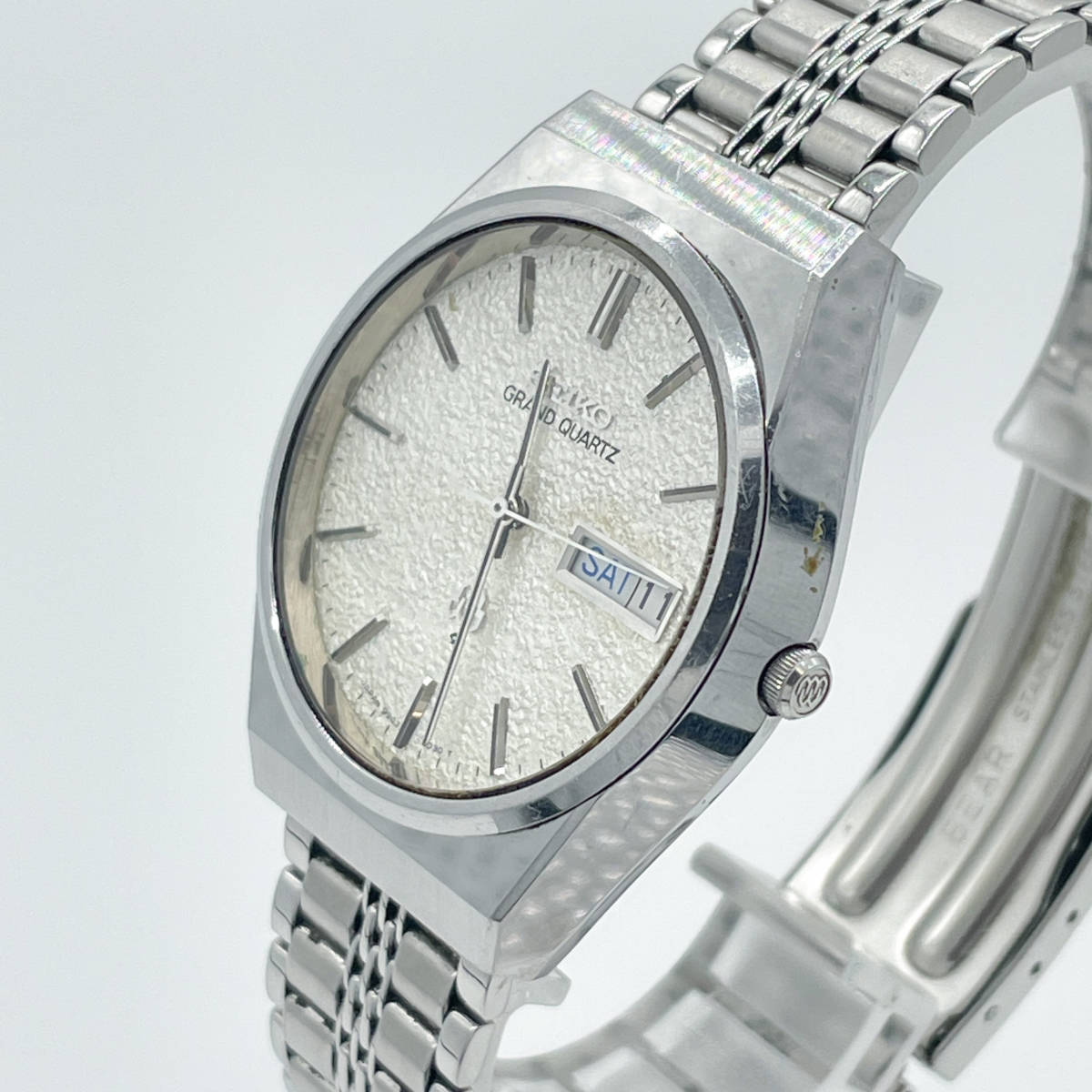 【1円スタート】稼働品 SEIKO セイコー GRAND QUARTZ グランドクオーツ 9943-8020 シルバー文字盤 メンズ腕時計_画像3