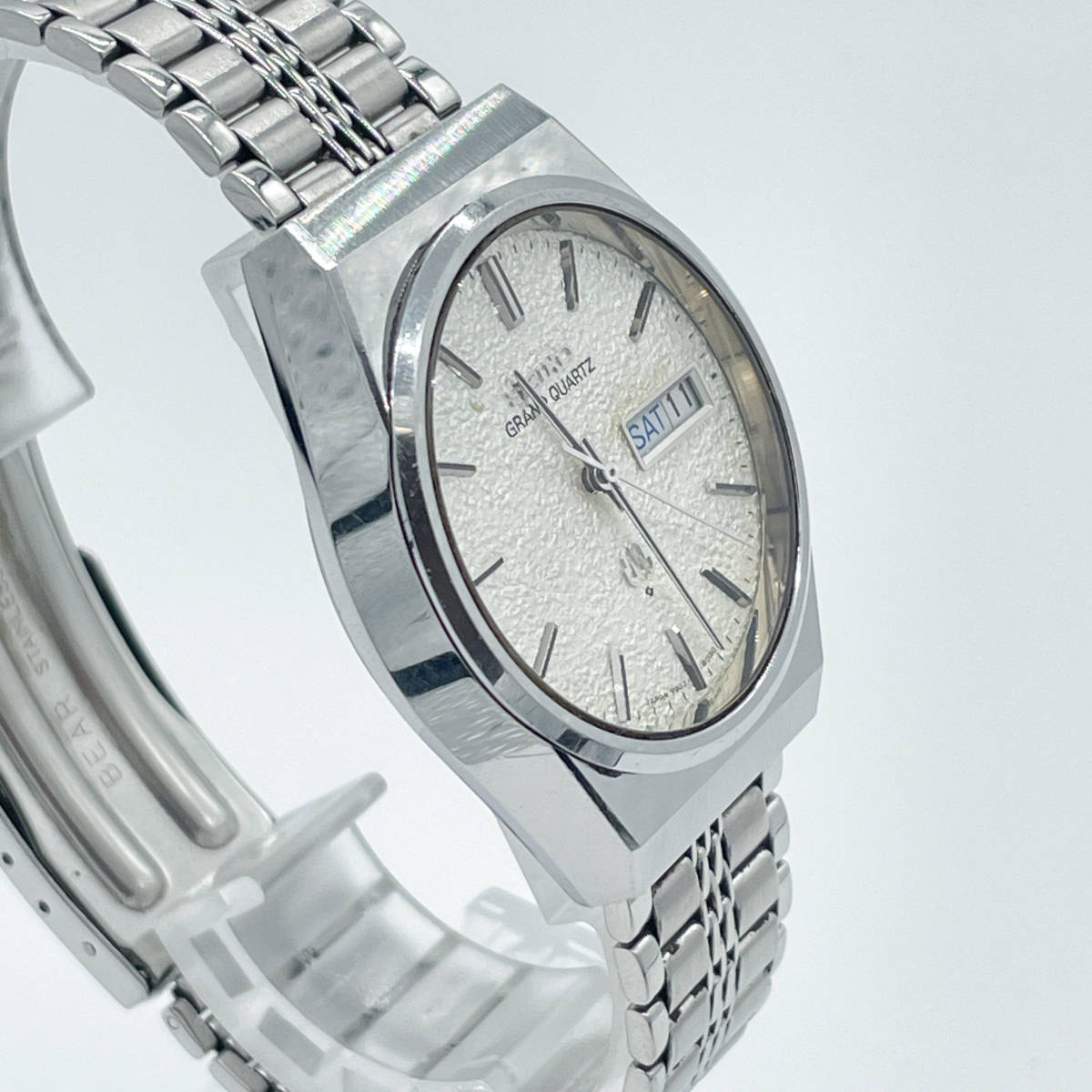 【1円スタート】稼働品 SEIKO セイコー GRAND QUARTZ グランドクオーツ 9943-8020 シルバー文字盤 メンズ腕時計_画像4