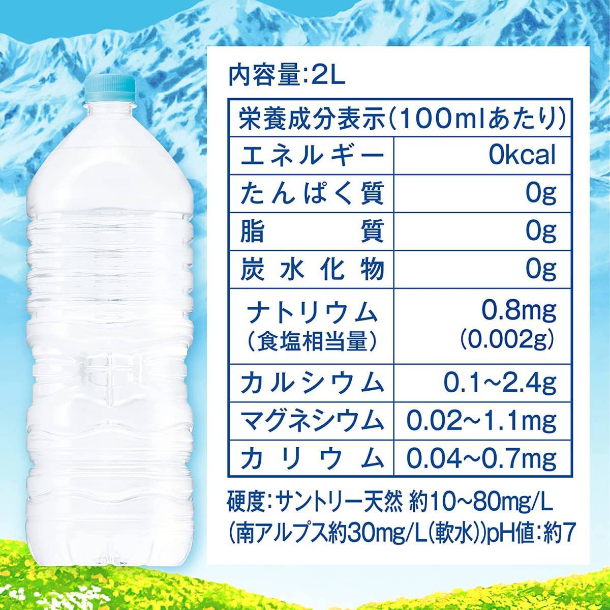 サントリー 天然水 ラベルレス 2L ×9本 Restock 水　飲料水　ミネラルウォーター　備蓄　防災　_画像4