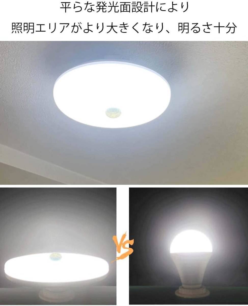 人感センサー LEDシーリングライト LED電球 小型 高輝度 150W相当 自動点灯・消灯 明暗センサー付き E26口金 天井照明 4-6畳 (昼白色)_画像2