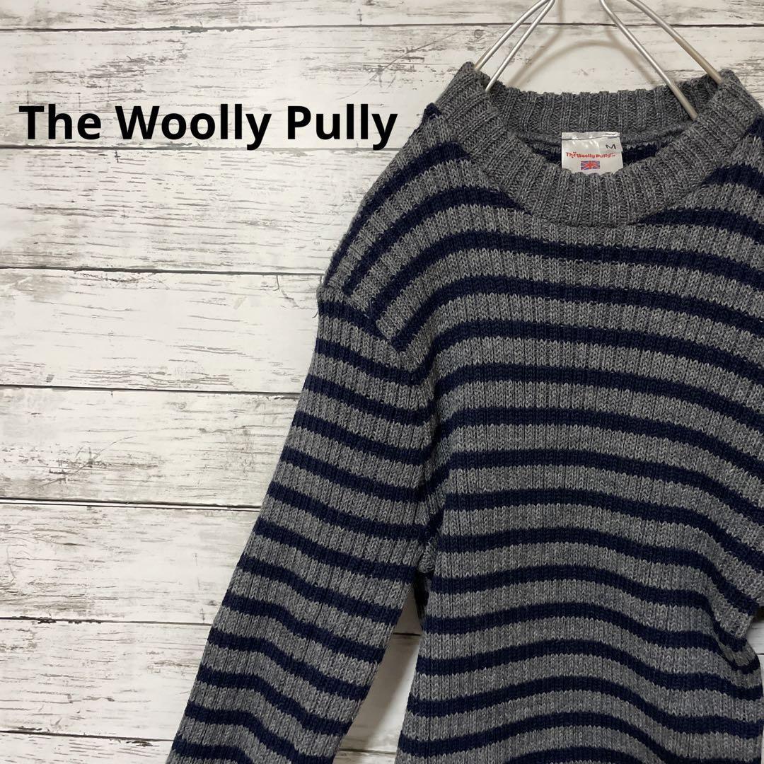 The Woolly Pully コマンドセーター ボーダー柄 エルボーパッチ_画像1
