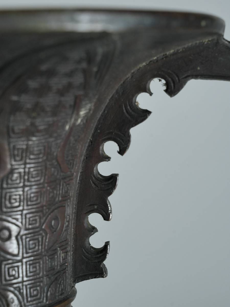 D美術　市右衛門　銅花瓶　銅製　金属工芸　時代物　花器　華道具　美術品q92_画像9