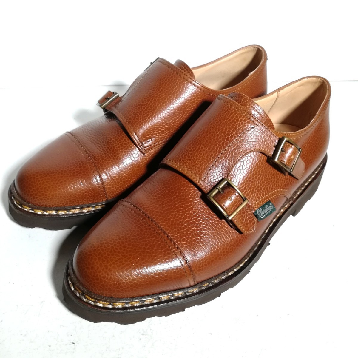 3978 【未使用に近い】箱付き ★パラブーツ Paraboot★ ウィリアム ダブルモンクストラップ 5 1/2K 24.5cm前後 茶 ビジネス 高級革靴