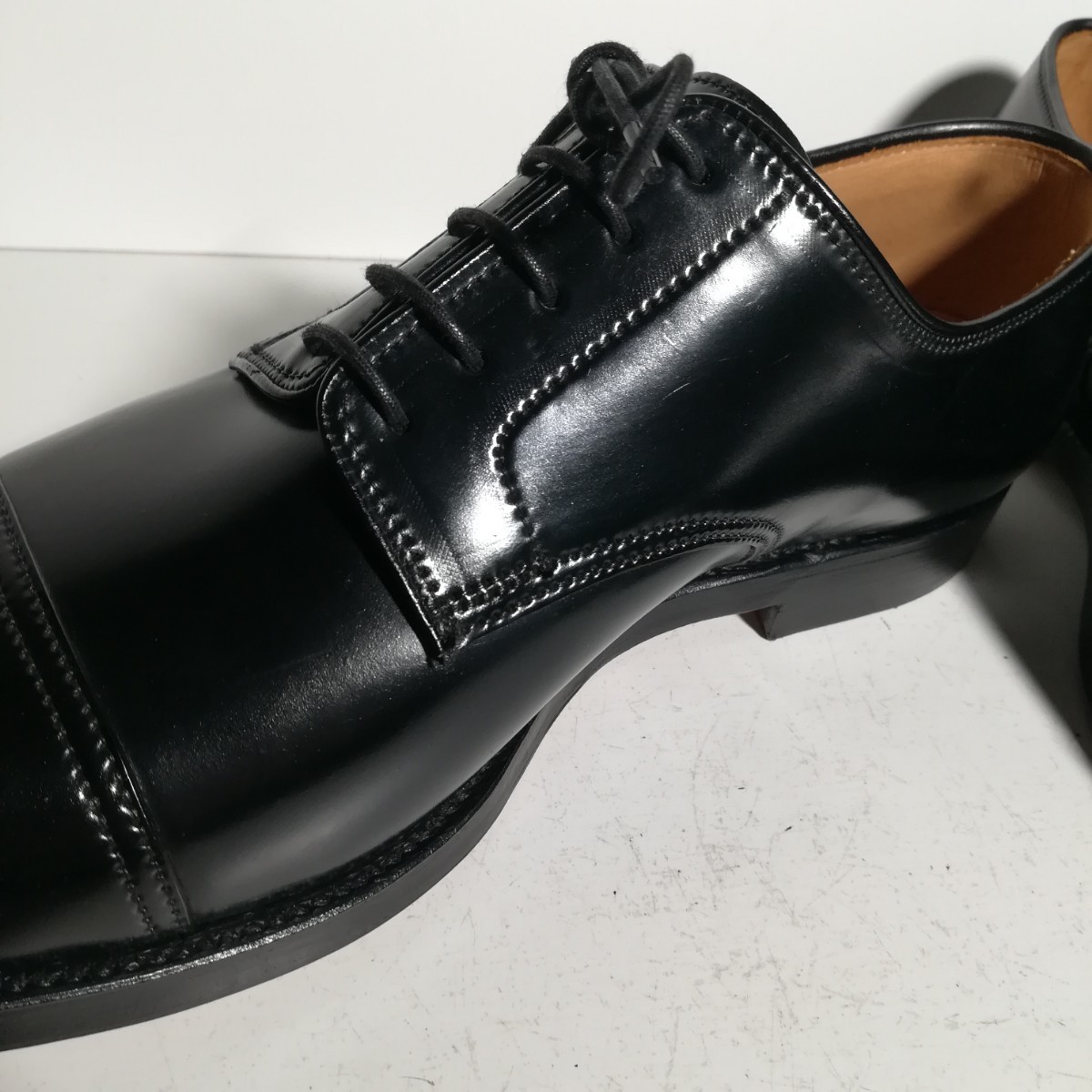 3980 【新品同様・試着程度】 箱袋付き ★クロケット&ジョーンズ Crockett&Jones★ BRADFORD コードバン ストレートチップ 7E 25.5cm 革靴_画像5