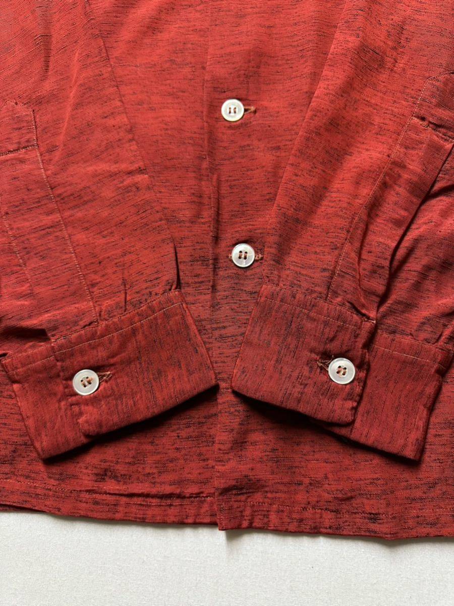 50s~60s vintage Manhattan Rayon SILK Loop Color Shir マンハッタン ヴィンテージ オープンカラーシャツ レーヨン シルク _画像9