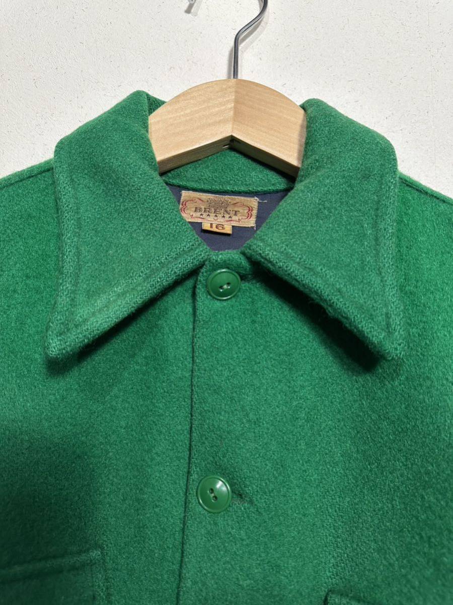40s~50s vintage BRENT wool shirt ブレント ヴィンテージウールシャツ CPO 古着 ２色タグ_画像5
