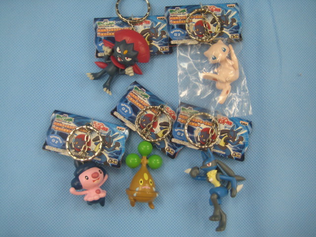 口袋妖怪Mew和勇敢的指揮官Rukalio劇場版PVC圖鑰匙扣5種類型POKEMON口袋妖怪 原文:ポケットモンスター ミュウと波導の勇者 ルカリオ 劇場版 フィギュア キーホルダー 全5種 POKEMON ポケモン