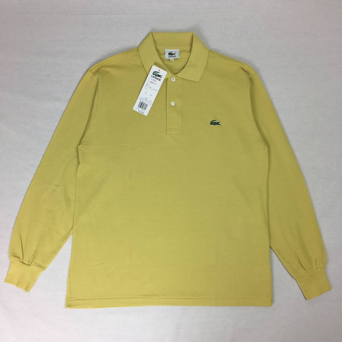 【新品】LACOSTE ラコステ ポロシャツ L1312 鹿の子 サイズ4 マスタード 日本製 長袖 シャツ 大沢商会の画像2