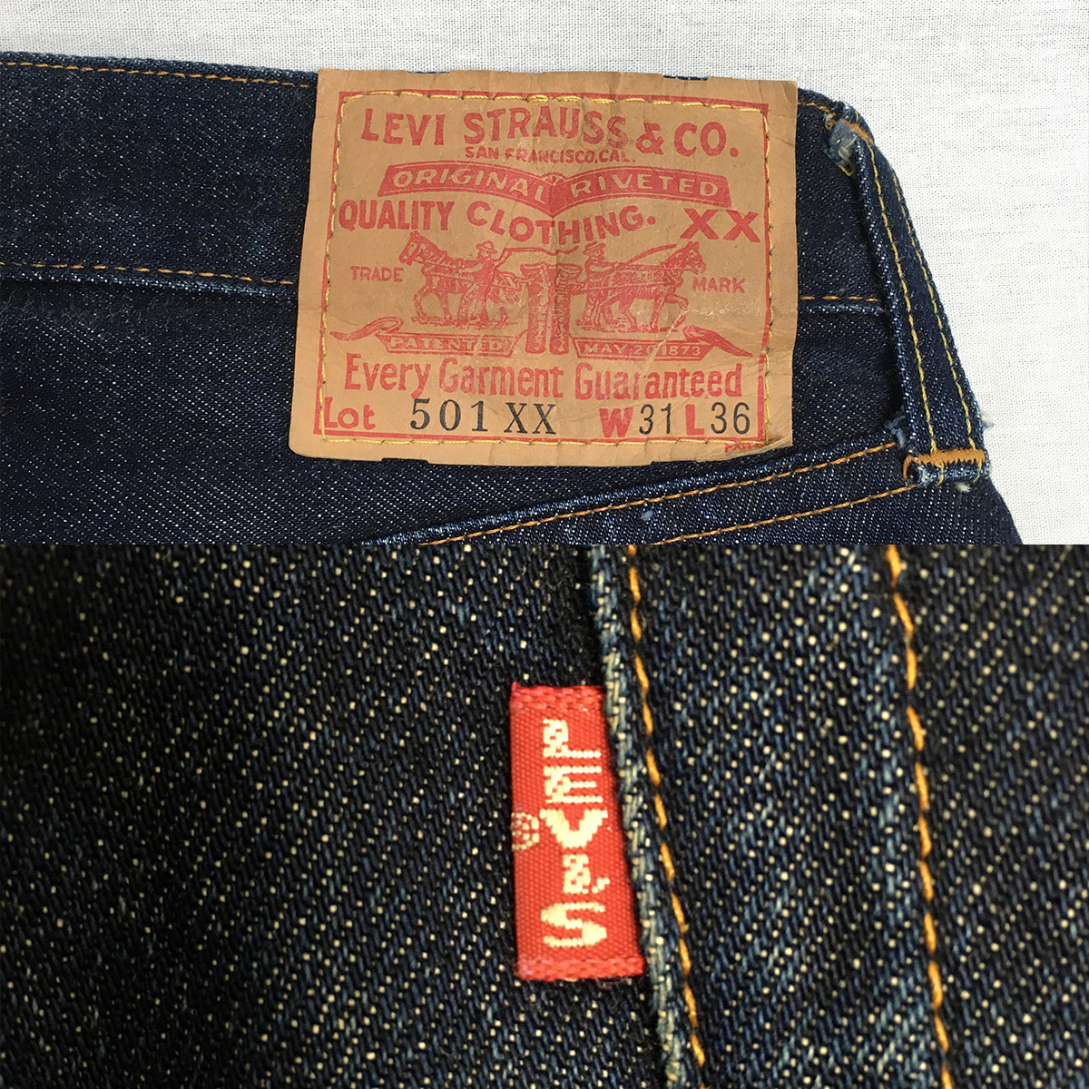 LEVI'S リーバイス 501XX 501-0003 BIG'E' バレンシア工場製 刻印555 米国製 99年 デニム ジーンズ W31 L36 隠しリベット 赤耳 セルビッチ_画像9