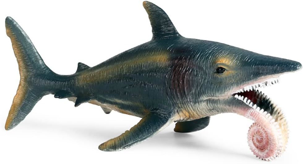 EOIVSH 大型サメのおもちゃ ヘリコプリオンフィギュア プラスチック 海洋動物 サメの置物 リアルな海の怪獣恐竜フィギュア パ_画像1
