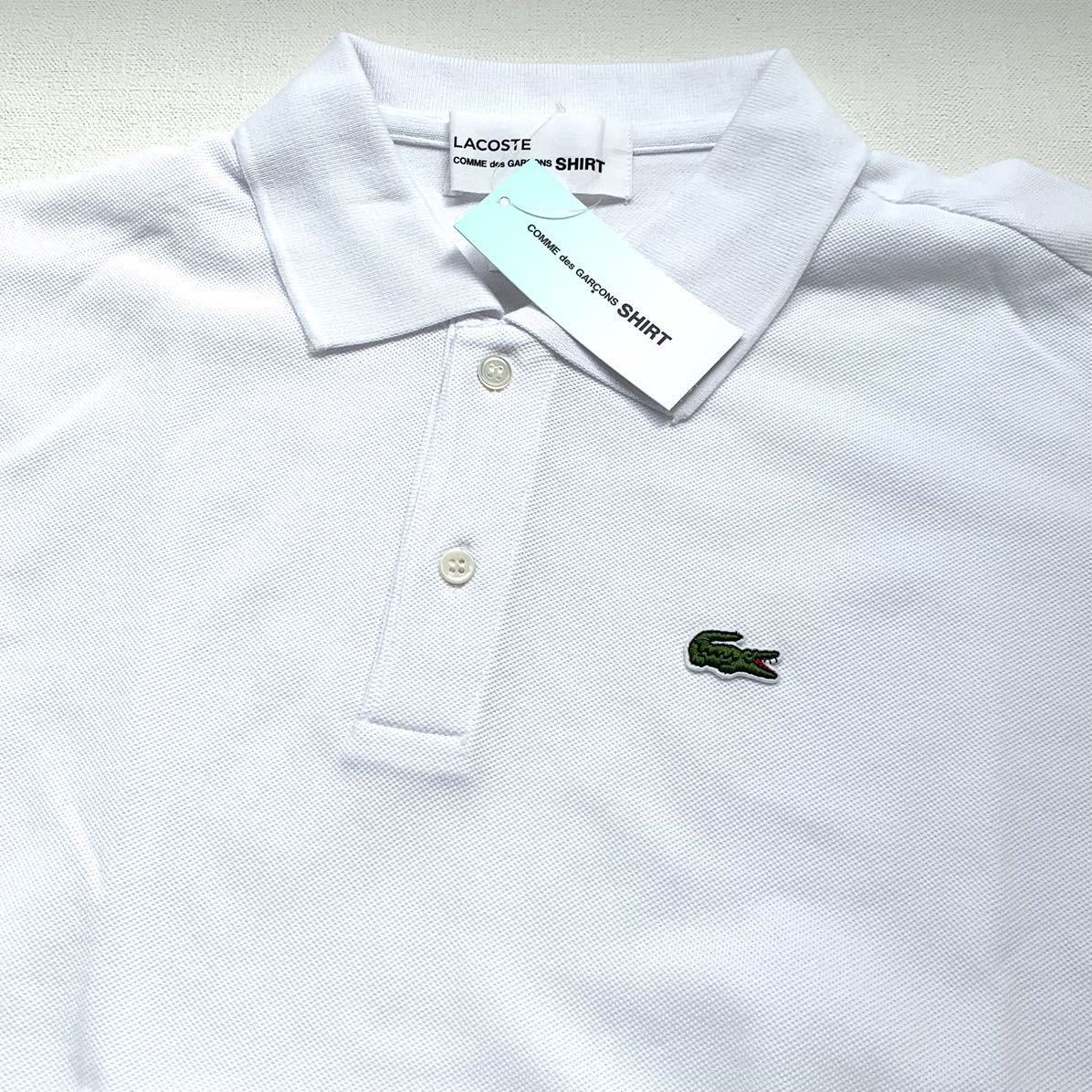 XL new goods 2023AW Comme des Garcons shirt LACOSTE Lacoste collaboration deer. .. line asi men to Lee screw . polo-shirt white rare size free shipping 