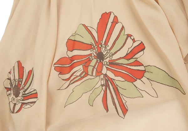  Tsumori Chisato TSUMORI CHISATO цветок принт шелк шифон Layered юбка бежевый 2 [ женский ]