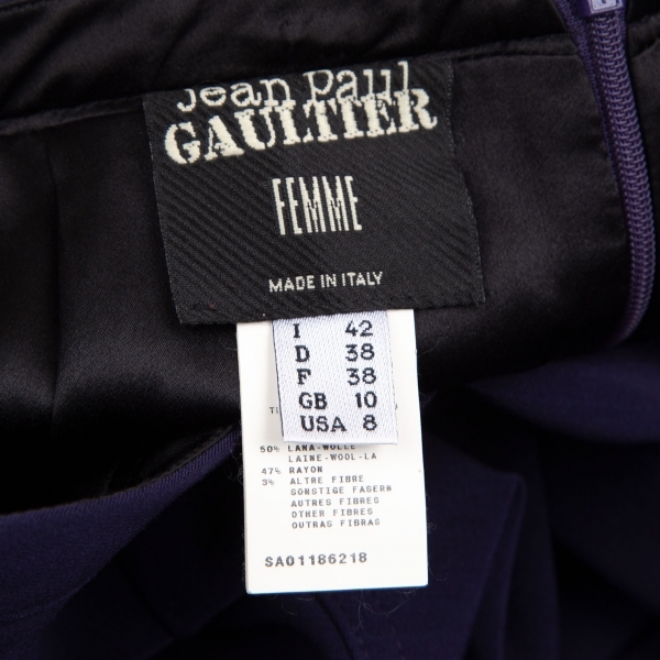 ジャンポールゴルチエ ファムJean Paul GAULTIER FEMME ストレッチウールカーブ切替スカート 紫42 【レディース】_画像10