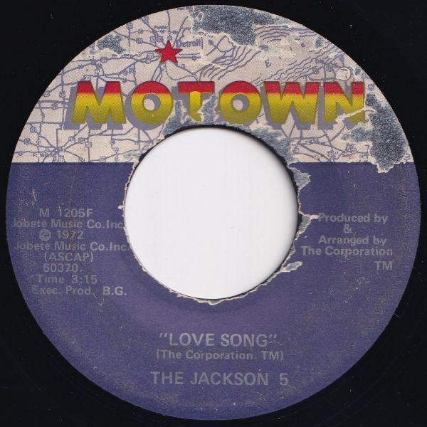 Jackson 5 Lookin' Through The Windows / Love Song Motown US M 1205F 204410 SOUL ソウル レコード 7インチ 45_画像2