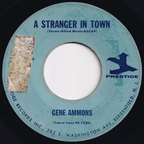 Gene Ammons Velvet Soul / A Stranger In Town Prestige US PR 45-336 204545 JAZZ ジャズ レコード 7インチ 45_画像2