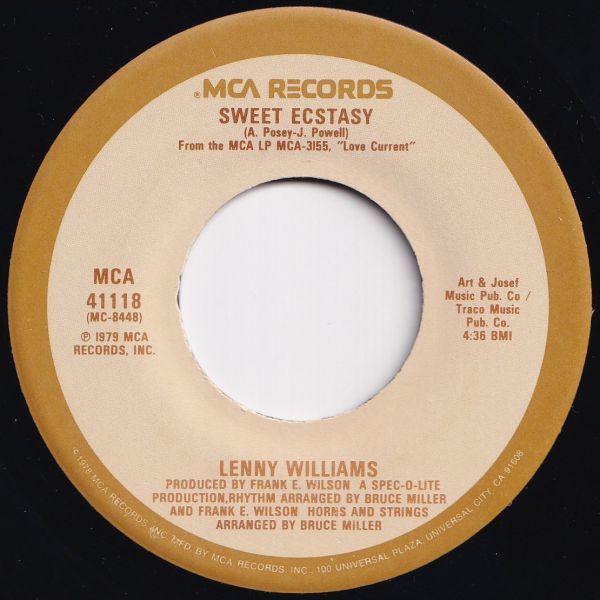 Lenny Williams Sweet Ecstasy / Love Hurt Me, Love Healed Me MCA US 41118 204704 SOUL ソウル レコード 7インチ 45_画像1