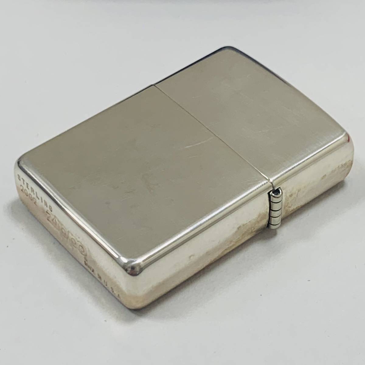 【ART-860】1円スタート ZIPPO ジッポ ライター スターリングシルバー 2002 付属品 箱付 喫煙具 真贋不明 火花確認済 長期保管品 現状品_画像4