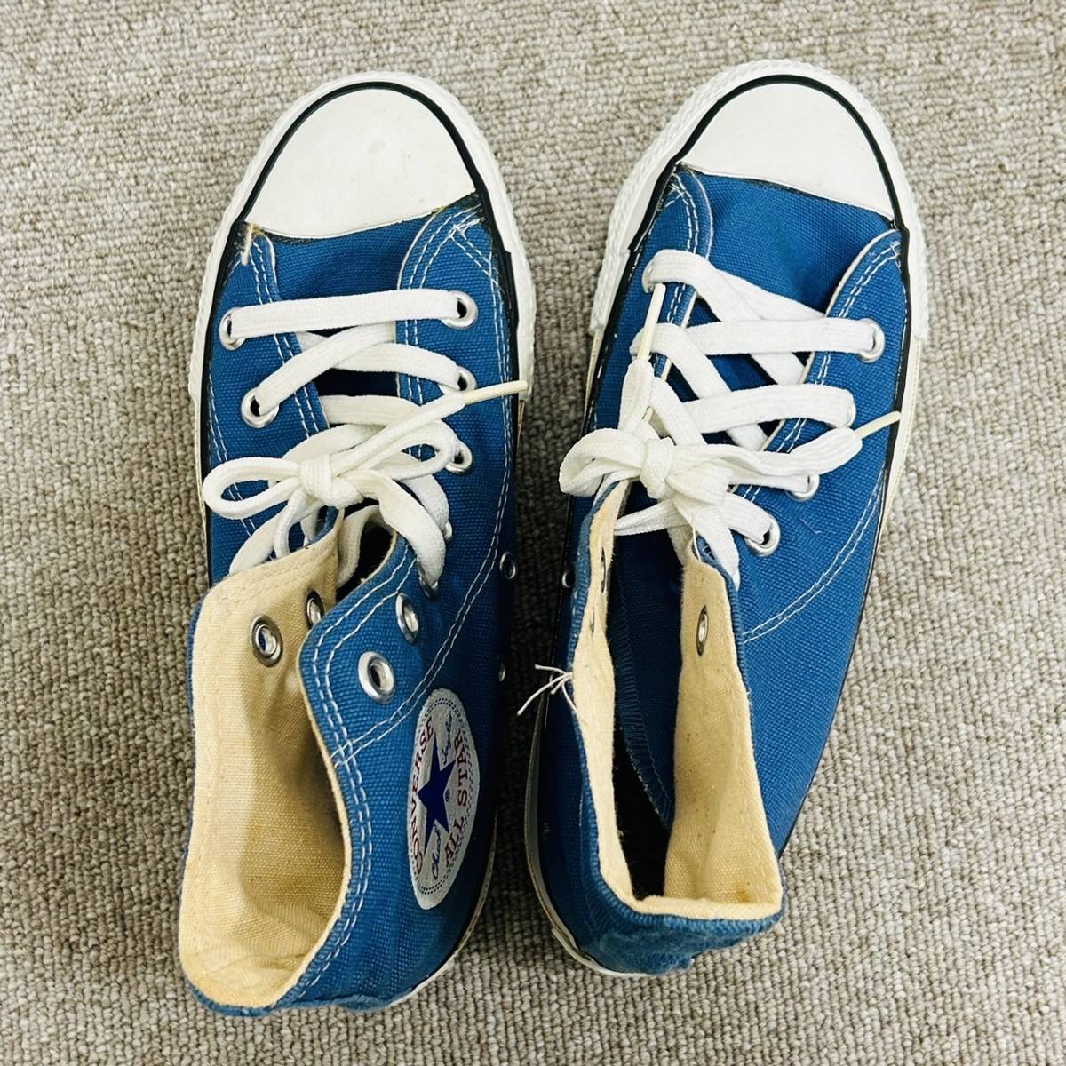 【BW 1489】1円～ CONVERSE コンバース ALL STAR オールスター サイズ US 3 JPN 22.0cm ブルー レディース スニーカー 現状品_画像5