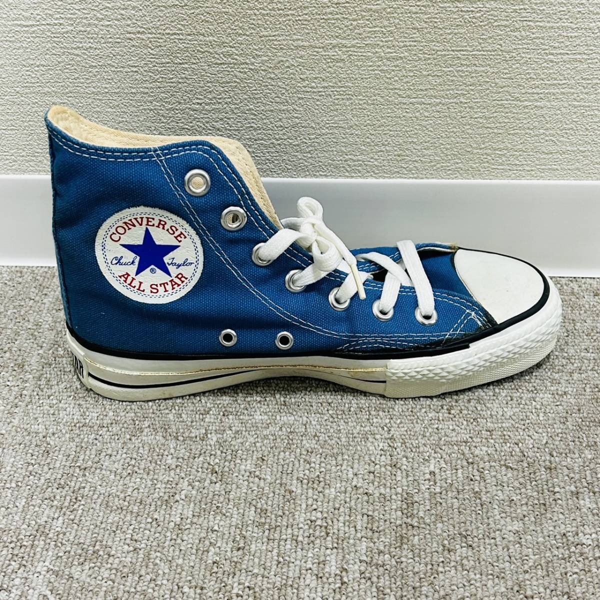 【BW 1489】1円～ CONVERSE コンバース ALL STAR オールスター サイズ US 3 JPN 22.0cm ブルー レディース スニーカー 現状品_画像4