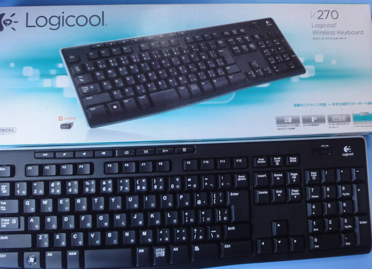 【Logicool】ロジクール ワイヤレスキーボード K270 薄型 テンキー キーボードのみです。未使用品で現状出品です。_画像1