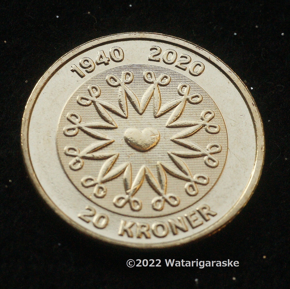 ★2020年デンマーク・マルグレーテ2世女王生誕80年記念コインx1枚★20クローネ貨未使用_画像3