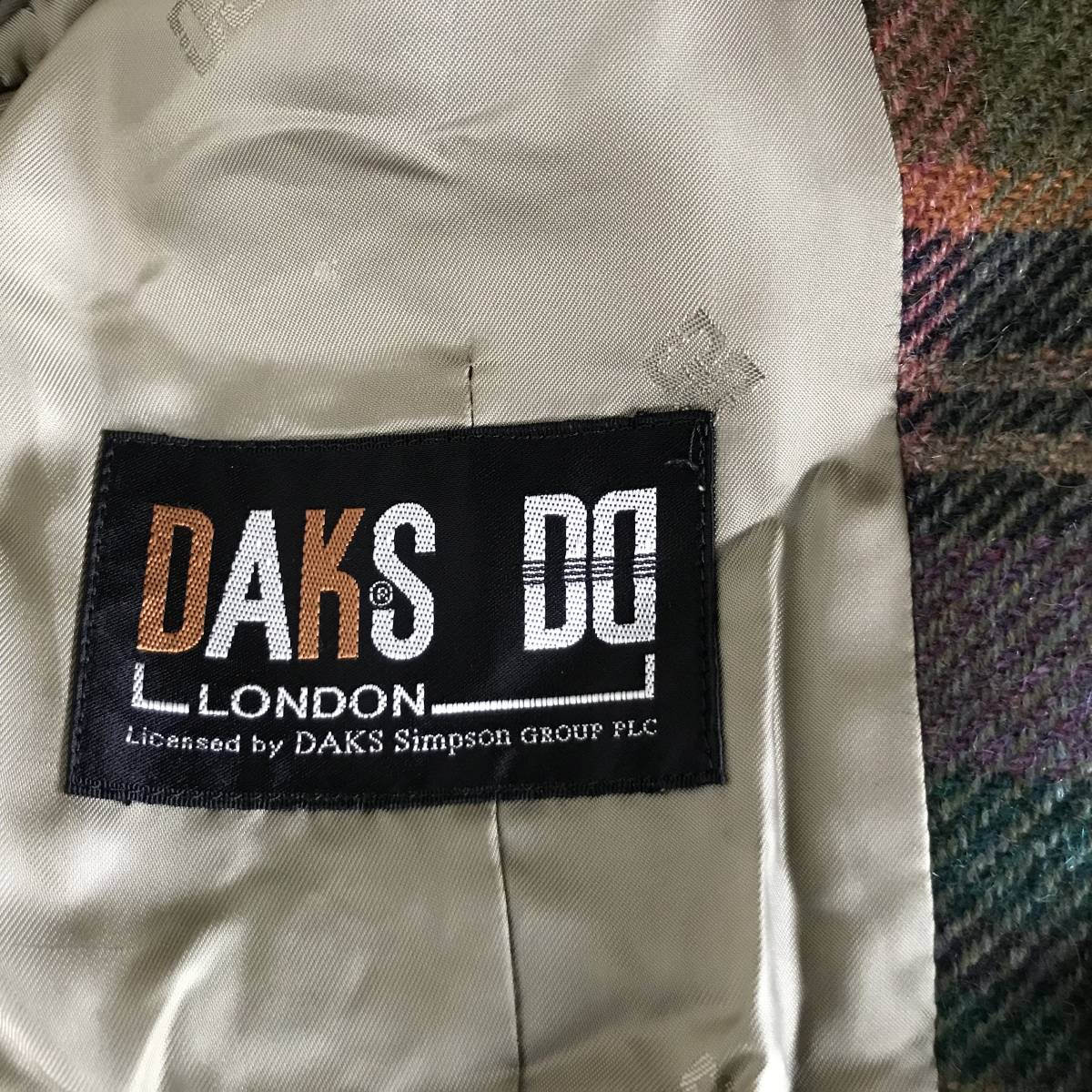 DAKS LONDON ダックス レディース カシミヤ＆キッドモヘア混 チェック柄ツイードジャケット 三共生興 日本製 美品 size 9AR_画像8