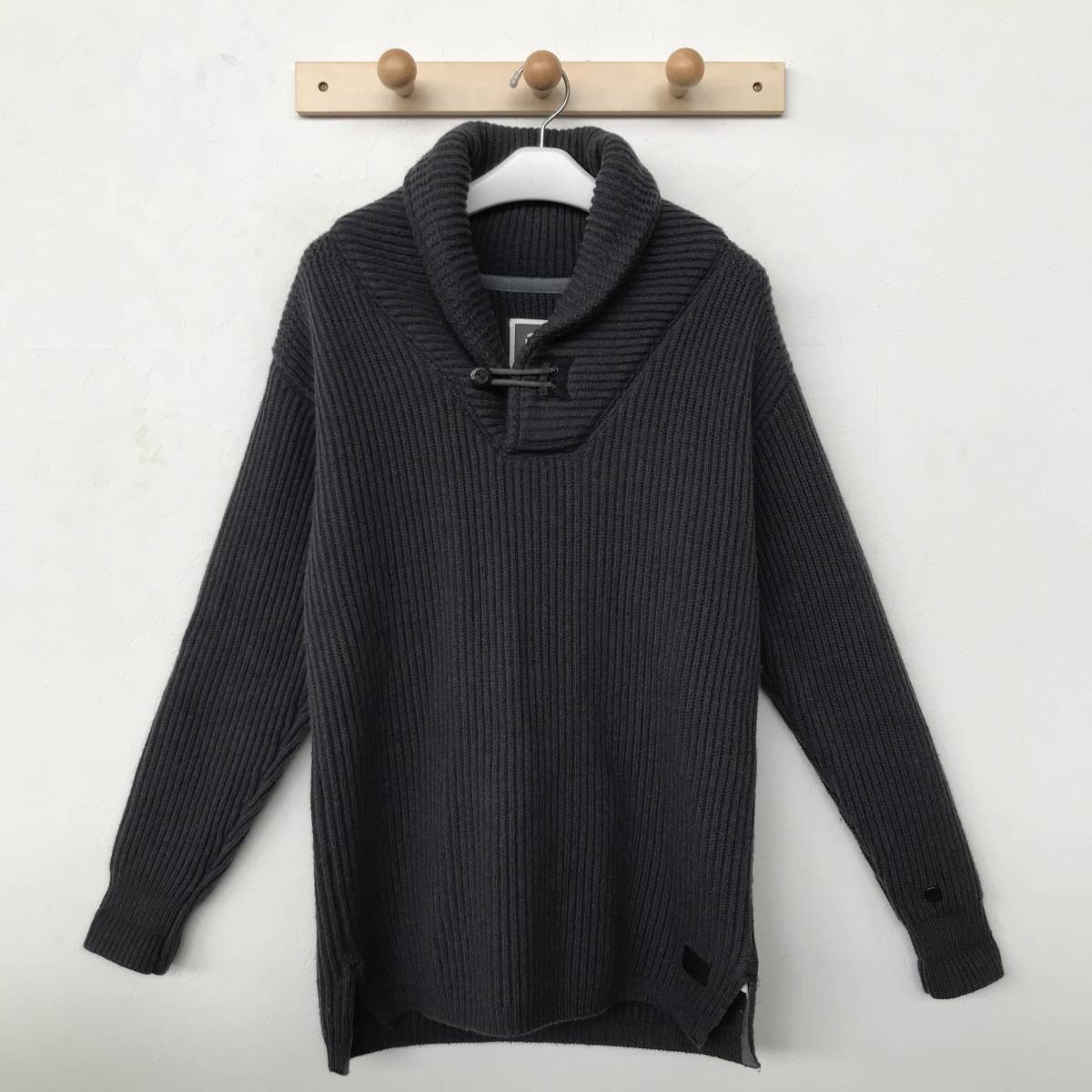 G-STAR RAW DENIM DIVERSITY SHAWLCOLLAR KNIT ジースターロゥ メンズ ショールカラー ニットセーター 良品 size L_画像1