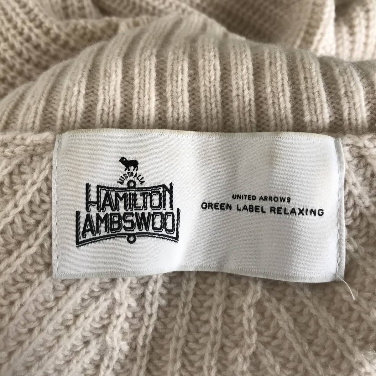 HAMILTON LAMBSWOOL×UNITED ARROWS ハミルトンラムズウール×ユナイテッドアローズ レディース ハイネックニット 良品 size Lの画像3