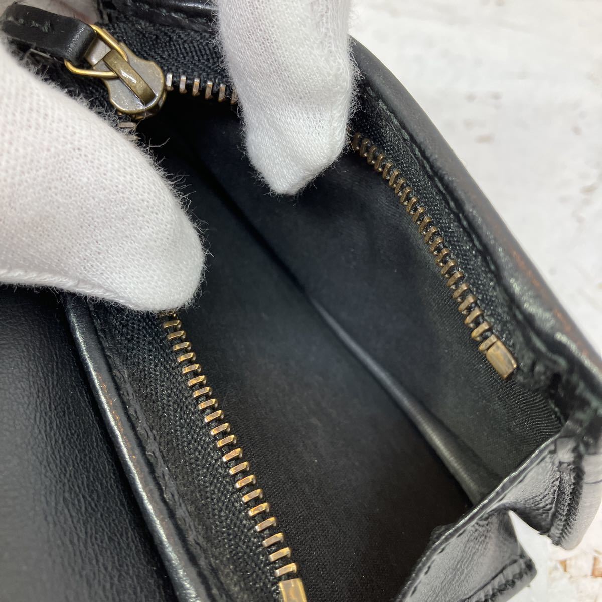 12 GUCCI グッチ 二つ折り財布 コンパクトウォレット wallet GG マーモント ゴールド金具 キルティング レザー _画像7