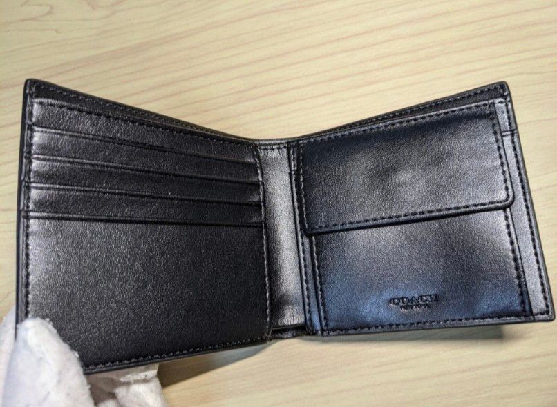 【新品未使用】コーチ F75006 CQ/BK メンズ 折り財布