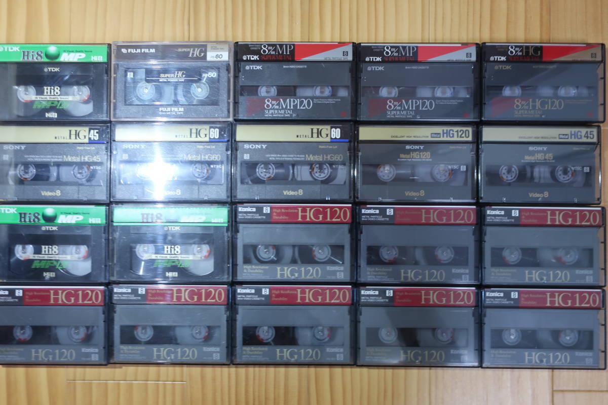 ●HS/　　 ビデオカセットテープ 大量 107点セット TDK SONY FUJIFILM Konica Hi8 120/60 まとめて コレクション_画像2