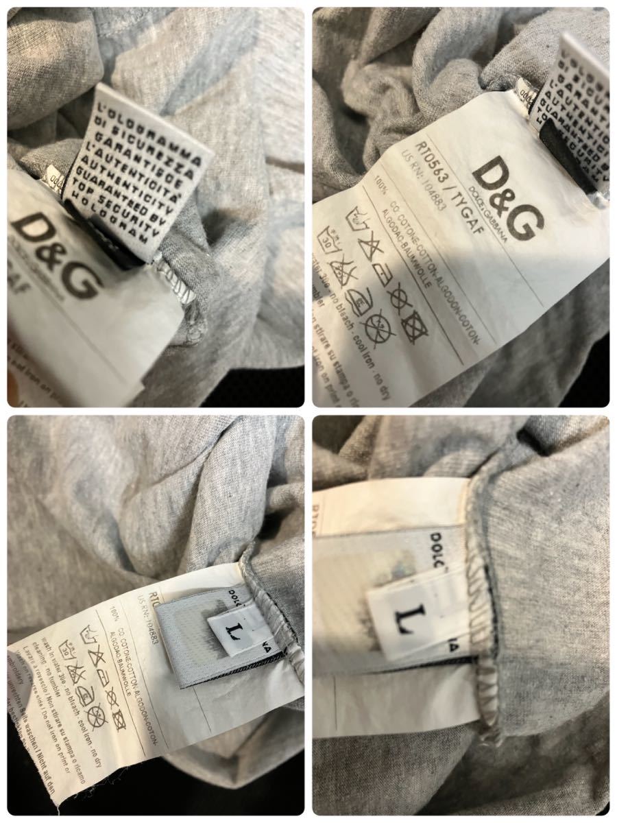 ドルチェ＆ガッバーナ　D＆G 半袖Tシャツ　カットソー　グレー　サイズL_画像10