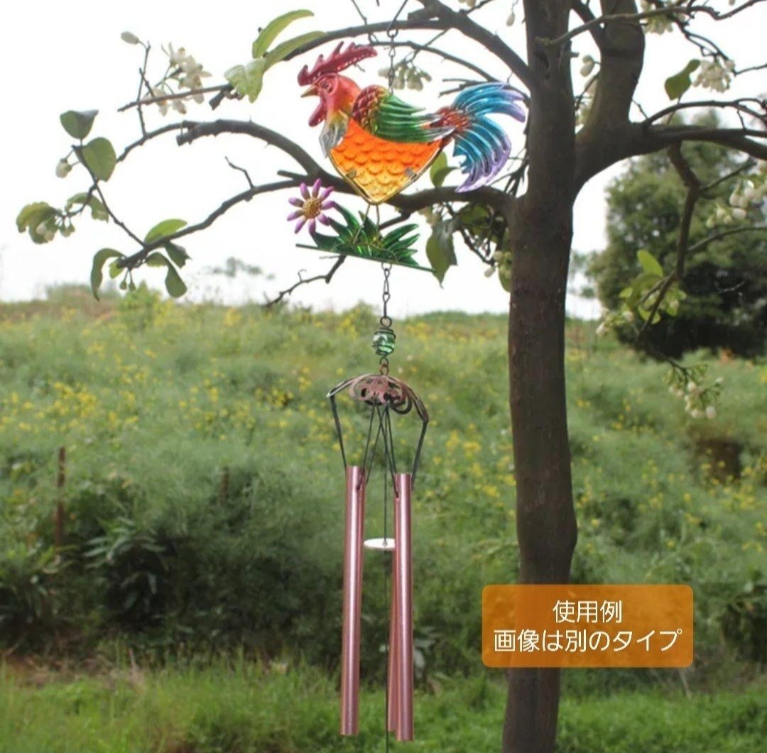 ニワトリの風鈴　カラフルな鶏　雄鶏　レトロ　ウィンドチャイム　鳥の雑貨　HANAKO_画像9