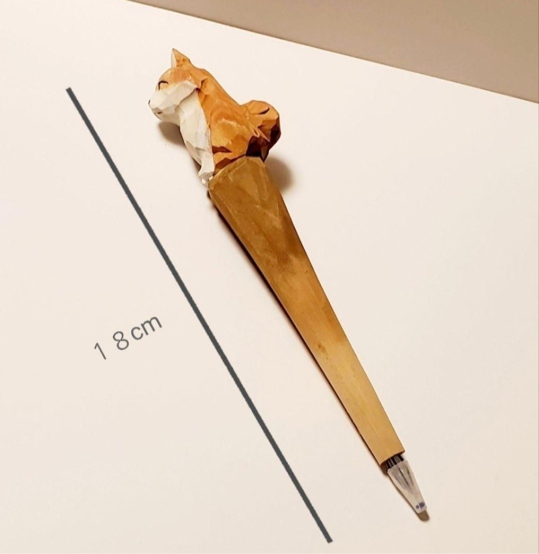木彫り　ボールペン　柴犬　アニマル　ゲルペン　替芯付き　犬の雑貨　HANAKO_画像7