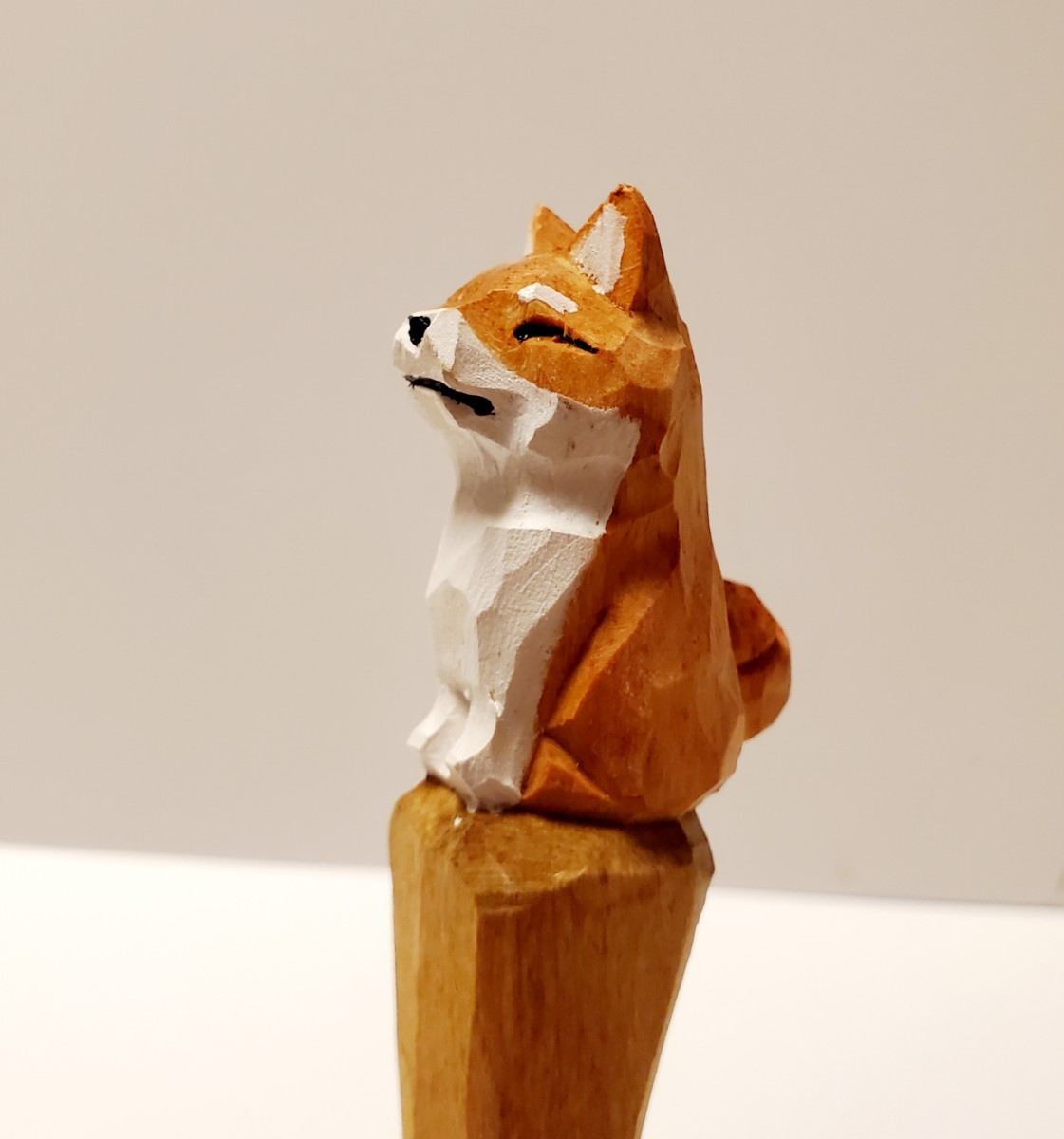 木彫り　ボールペン　柴犬　アニマル　ゲルペン　替芯付き　犬の雑貨　HANAKO_画像3