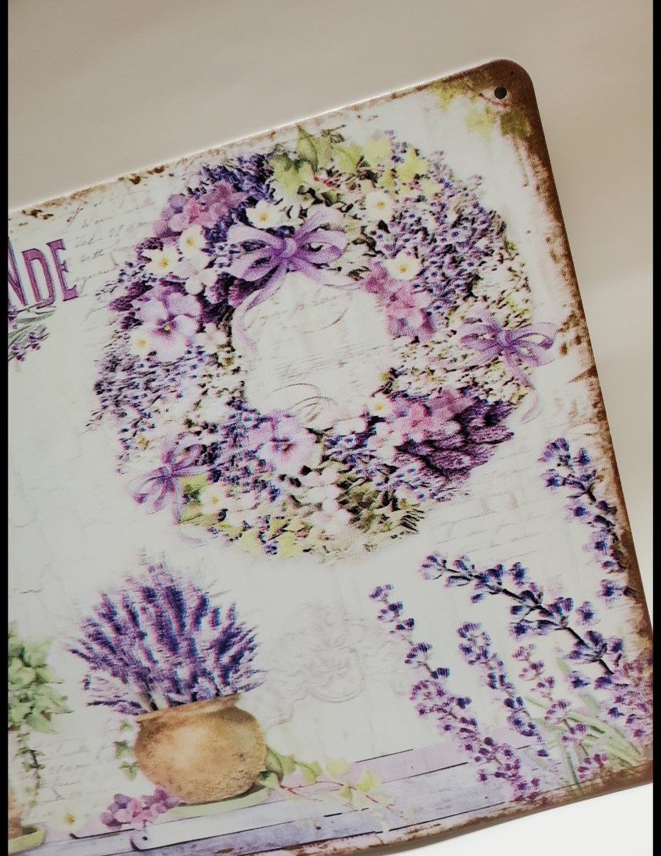 ブリキ看板　HANAKO　レトロ　花の看板　ガーデニング　FR41　ラベンダー　ウェルカムボード　ガーデンオブジェ　_画像5
