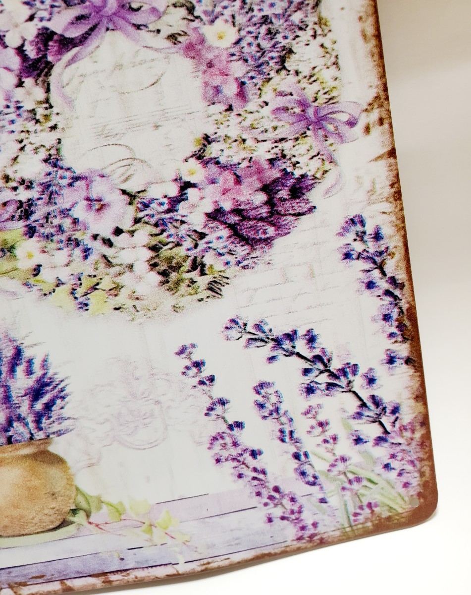 ブリキ看板　HANAKO　レトロ　花の看板　ガーデニング　FR41　ラベンダー　ウェルカムボード　ガーデンオブジェ　_画像8