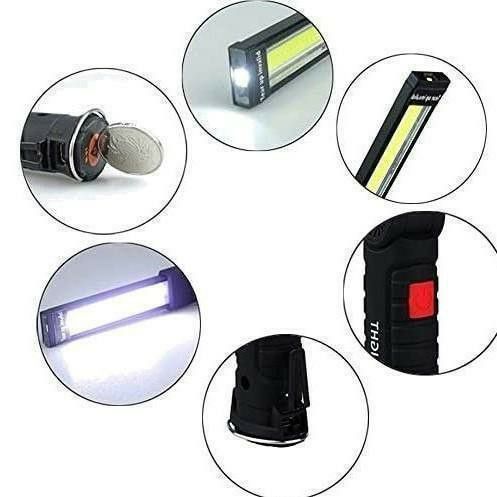 マグネット搭載 LED ワークライト 作業灯 強力COBライト USB充電 2個 充電式 ハンディライト 折りたたみ式
