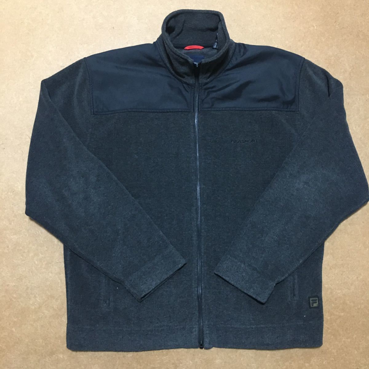 FILA SPORTS jacket Zip up sweater 009-1 dark gray black men's M filler sport 