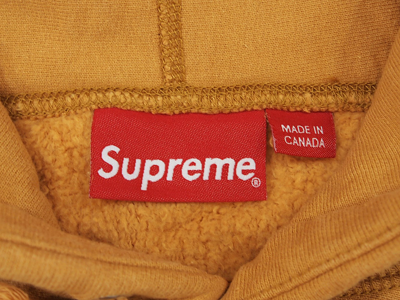 XL 21AW Supreme Box Logo Hooded Sweatshirt パーカー スウェット フーディー ボックスロゴ Light Mustard マスタード シュプリーム F_画像5