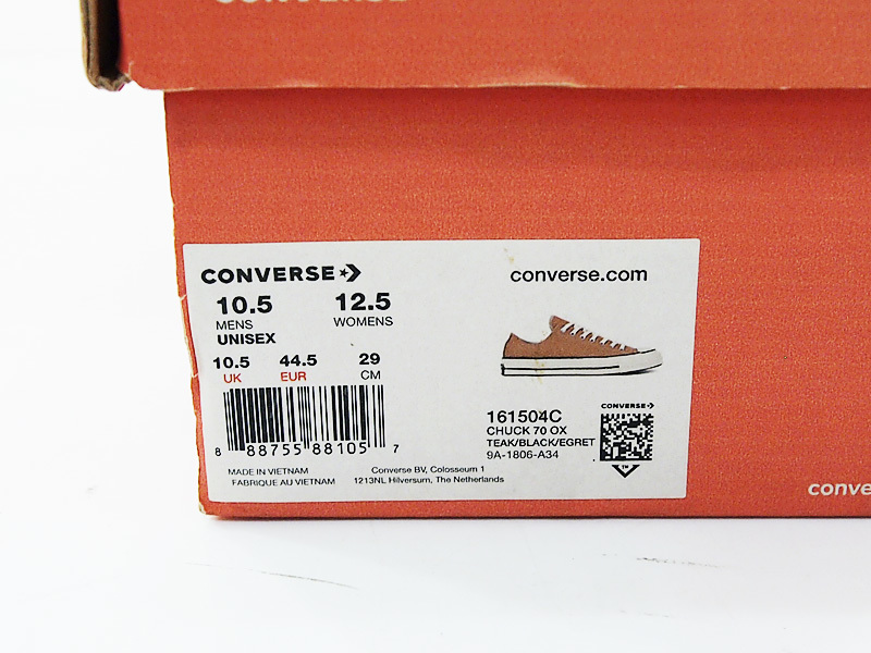 29cm 日本未発売 CONVERSE CHUCK 70 OX CT70 チャックテイラー オールスター ローカット TEAK チーク ベージュ コンバース FT_画像7