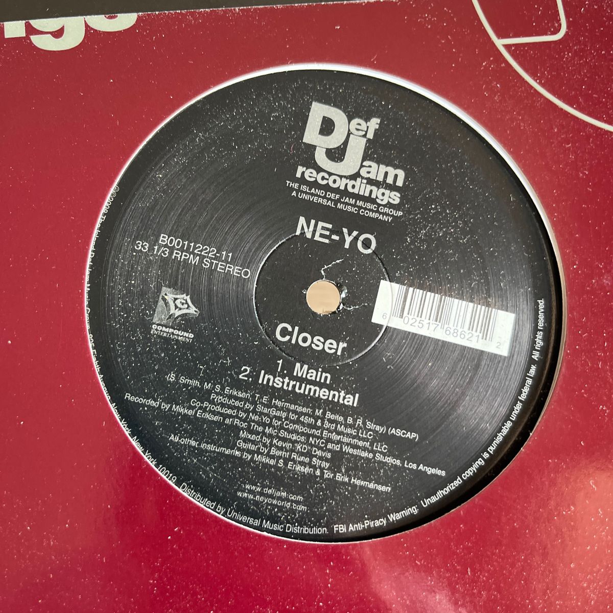 【US盤】 Ne-Yo 「Closer」レコード