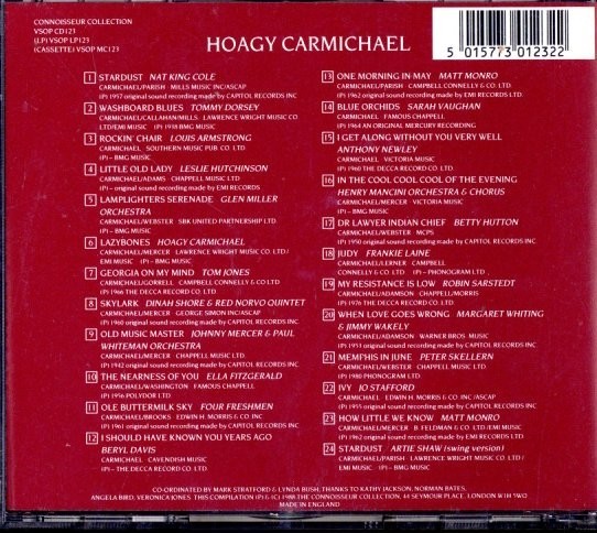 即決・送料無料(2点で)◆オムニバス◆Hoagy Carmichael Connoisseur Songbook◆Nat King Tommy Dorsey Louis Armstrong◆(a9864)_画像2