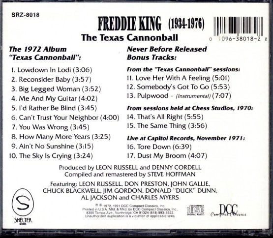 即決・送料無料(2点で)◆フレディ・キング Freddie King◆Texas Cannonball◆Lowdown In Lodi Reconsider Baby Me And My Guitar◆(a9817)_画像2