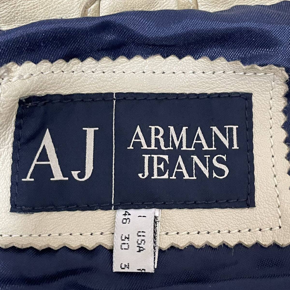 アルマーニジーンズ【絶妙なエイジング加工】ARMANI JEANS レザージャケット ブルゾン ターコイズブルー　46 / M メンズ_画像6